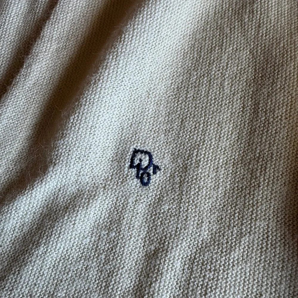 Vintage 80s Christian Dior Monsieur Cardigan Sweater Men Large Cream Made in USA